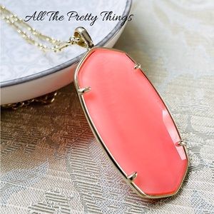 😍 Kendra Scott Faceted Reid Long Pendant Necklace in Coral Illusion